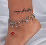 A silver anklet bracelet