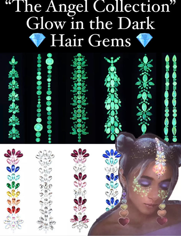 “The Angel Collection” Glow in the Dark Hair Gems