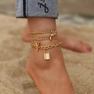 “Gorgeous Violence” 3pc Anklet Set