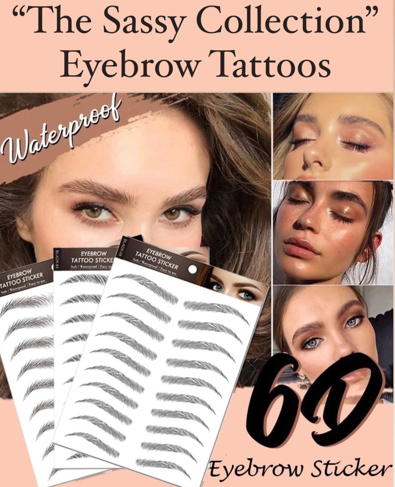Amazon Crazy Selling Women Popular New Designs Waterproof Cosmetic Face  Makeup Temporary Fake 6D/ 4D/ 3D Eyebrow Tattoo Stickers - China Stickers  and Tattoo Stickers price | Made-in-China.com