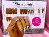 “She’s Spoiled" 20pc ENE Hand Set in Medium Curved Square (Ready to ship)