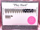 “Play Hard" 20pc ENE Hand Set in Medium Coffin (Ready to ship)